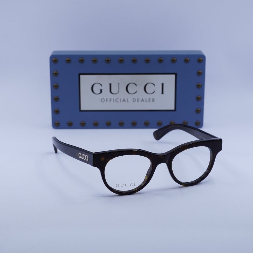 Gucci GG1792O 002 Square Eyeglasses - Dark Havana 46mm - Picture 4 of 9